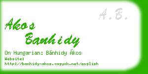 akos banhidy business card